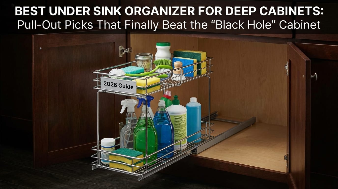 pull-out under sink organizer for deep cabinets