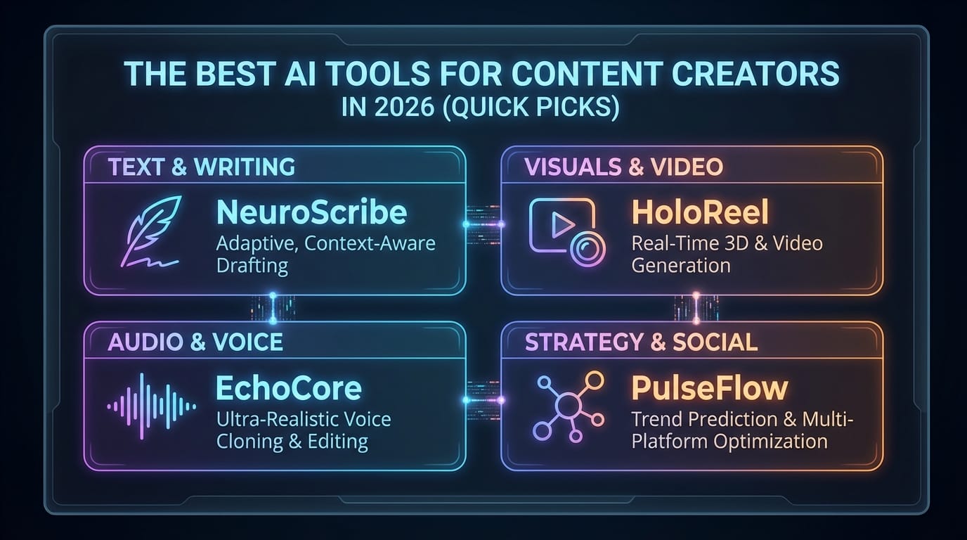 The best AI tools for content creators in 2026 (quick picks)