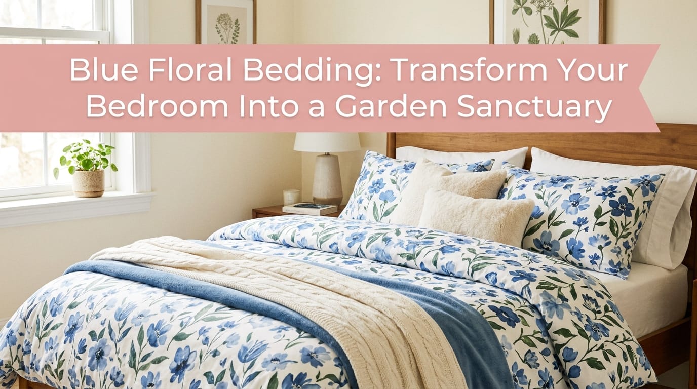 Blue floral bedding